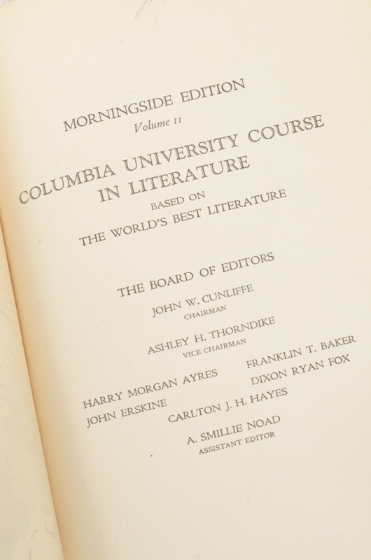1928 Eighteen Volumes of Columbia University Course in Literature