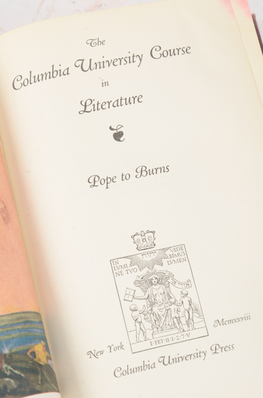 1928 Eighteen Volumes of Columbia University Course in Literature