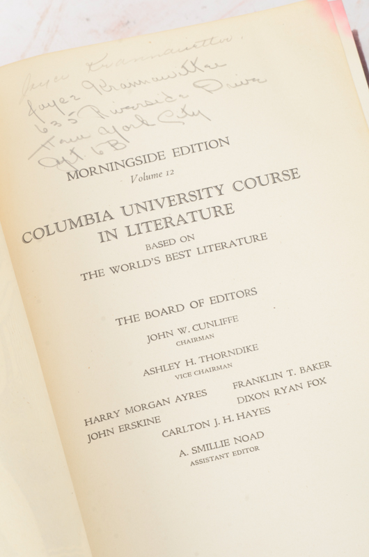 1928 Eighteen Volumes of Columbia University Course in Literature