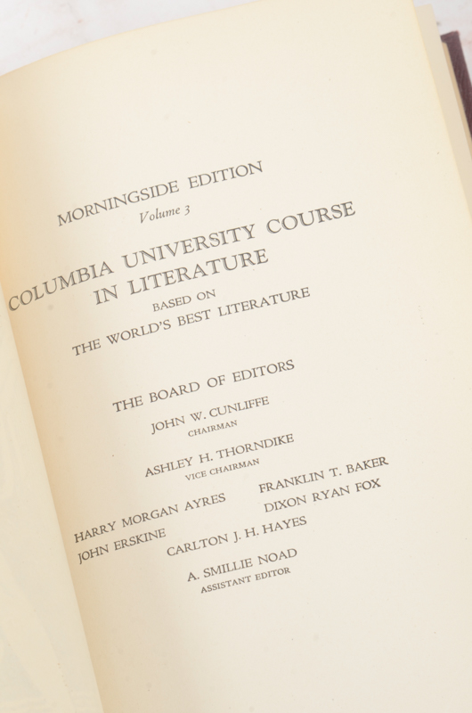 1928 Eighteen Volumes of Columbia University Course in Literature