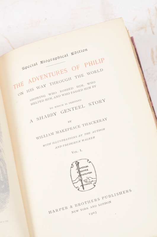 Early 20th Century Collection of Works by Bret Harte and William Makepeace Thackeray