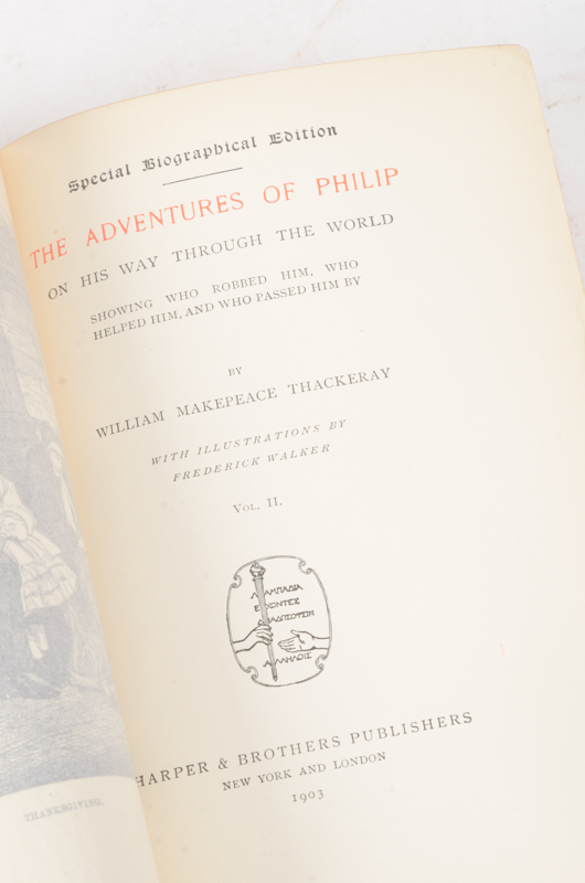 Early 20th Century Collection of Works by Bret Harte and William Makepeace Thackeray