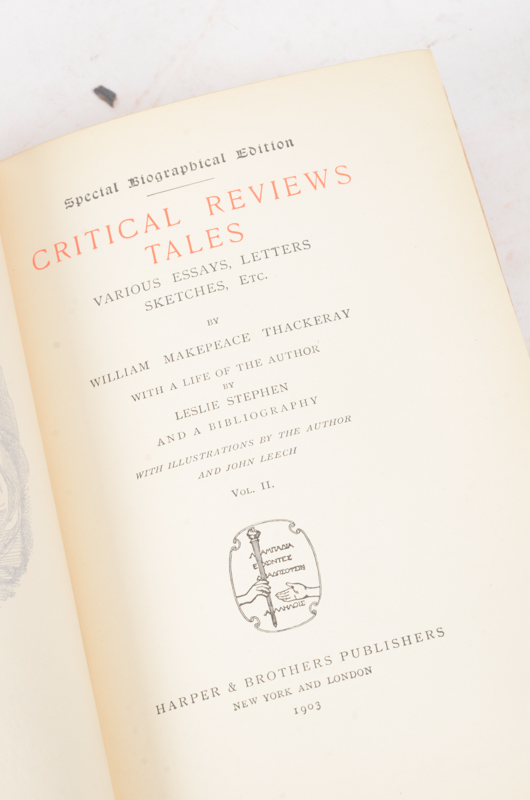Early 20th Century Collection of Works by Bret Harte and William Makepeace Thackeray