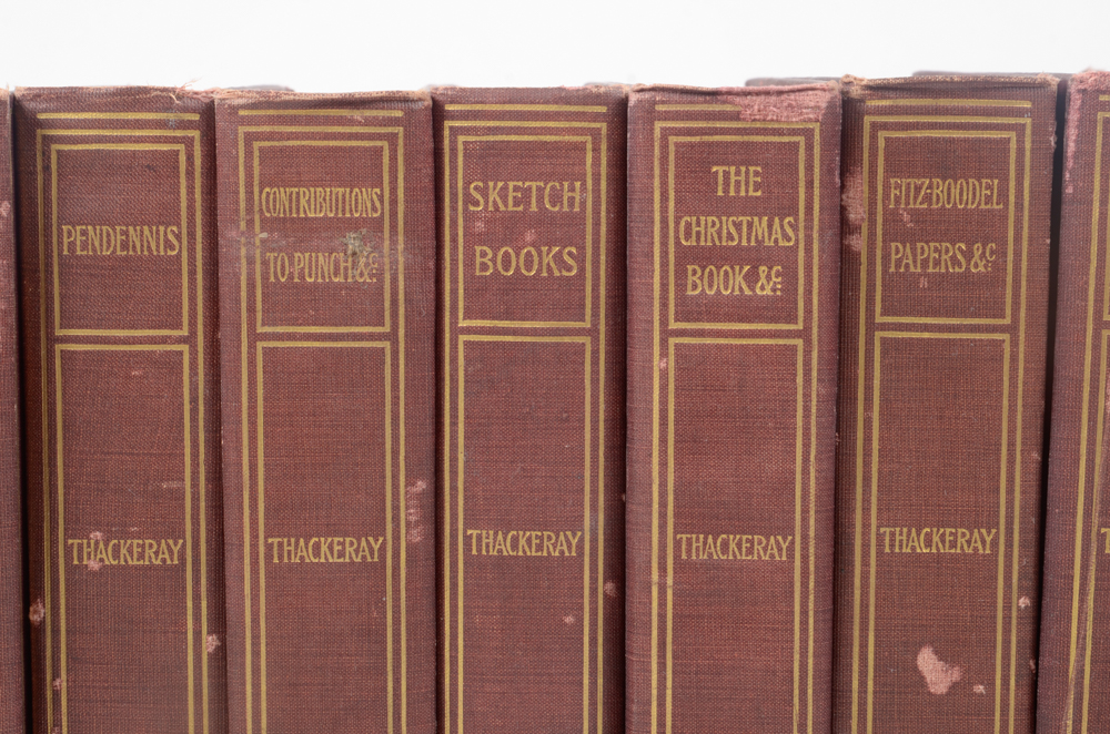 Antique Special Biographical Editions of Assorted Fiction by William Makepeace Thackeray including Contributions to "Vanity Fair" and "Punch" Magazines