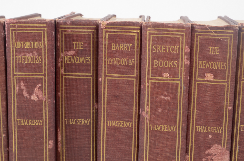 Antique Special Biographical Editions of Assorted Fiction by William Makepeace Thackeray including Contributions to "Vanity Fair" and "Punch" Magazines