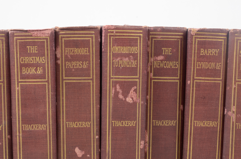 Antique Special Biographical Editions of Assorted Fiction by William Makepeace Thackeray including Contributions to "Vanity Fair" and "Punch" Magazines