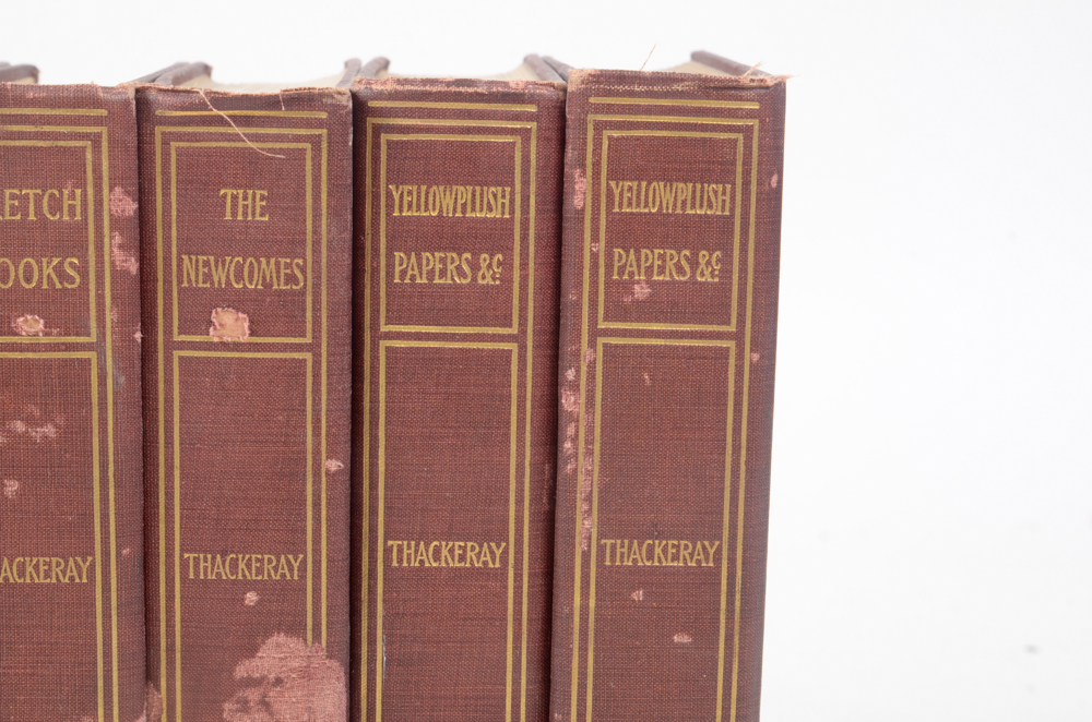Antique Special Biographical Editions of Assorted Fiction by William Makepeace Thackeray including Contributions to "Vanity Fair" and "Punch" Magazines