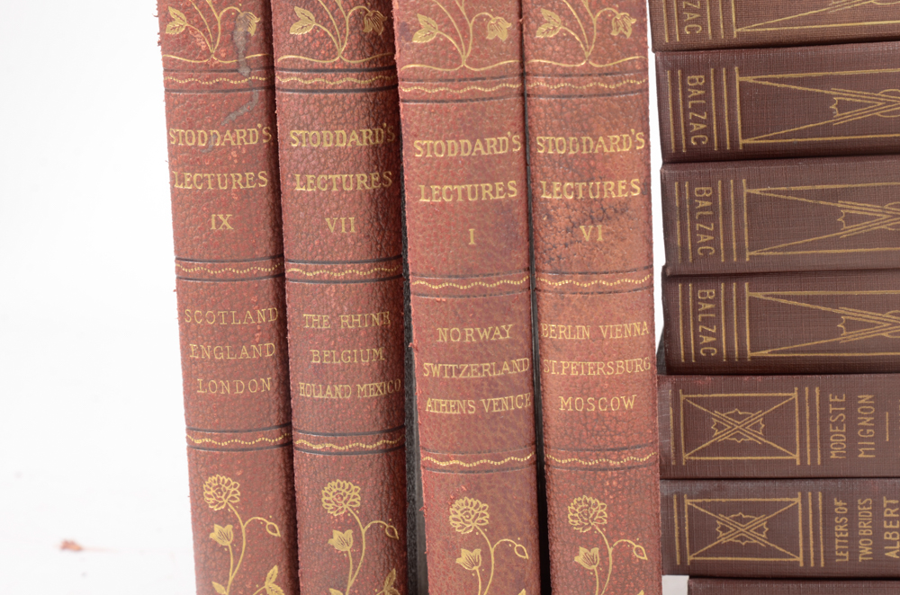 Collection of Works by John L. Stoddard, Honoré De Balzac and William Cowper Brann