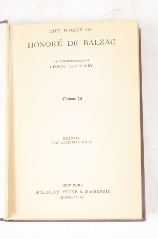 Collection of Works by John L. Stoddard, Honoré De Balzac and William Cowper Brann