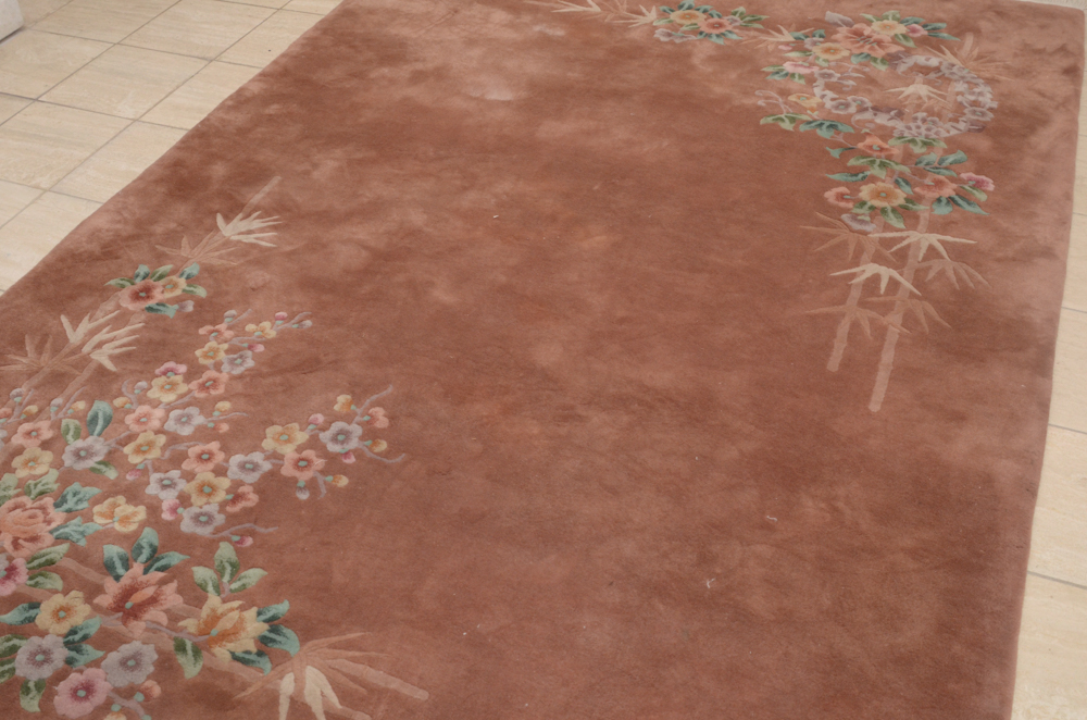 Hand-Knotted Chinese Sculpted Wool Area Rug