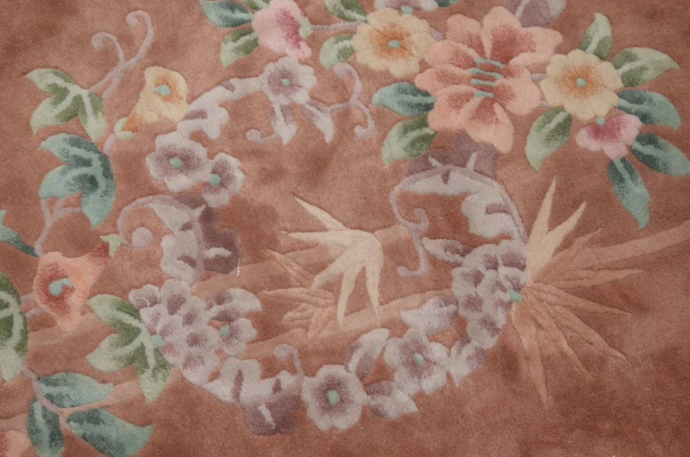 Hand-Knotted Chinese Sculpted Wool Area Rug