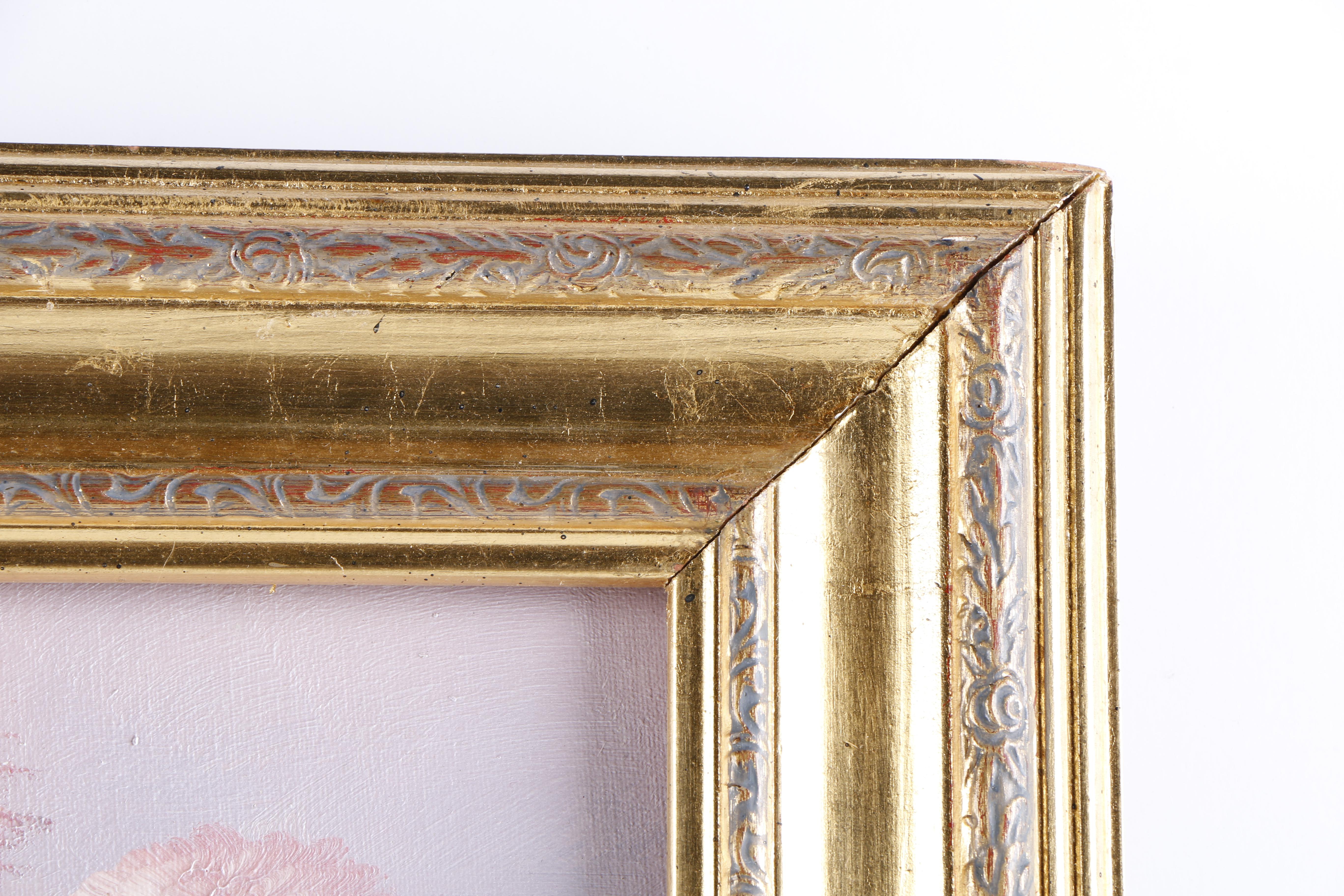 P. Keeling Oil Painting on Canvas of Flowers