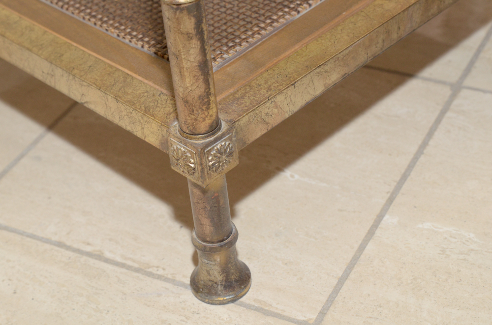 Gilt Metal Side Table With Glass Tops