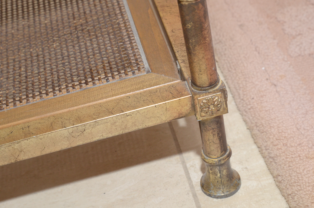 Gilt Metal Side Table With Glass Tops