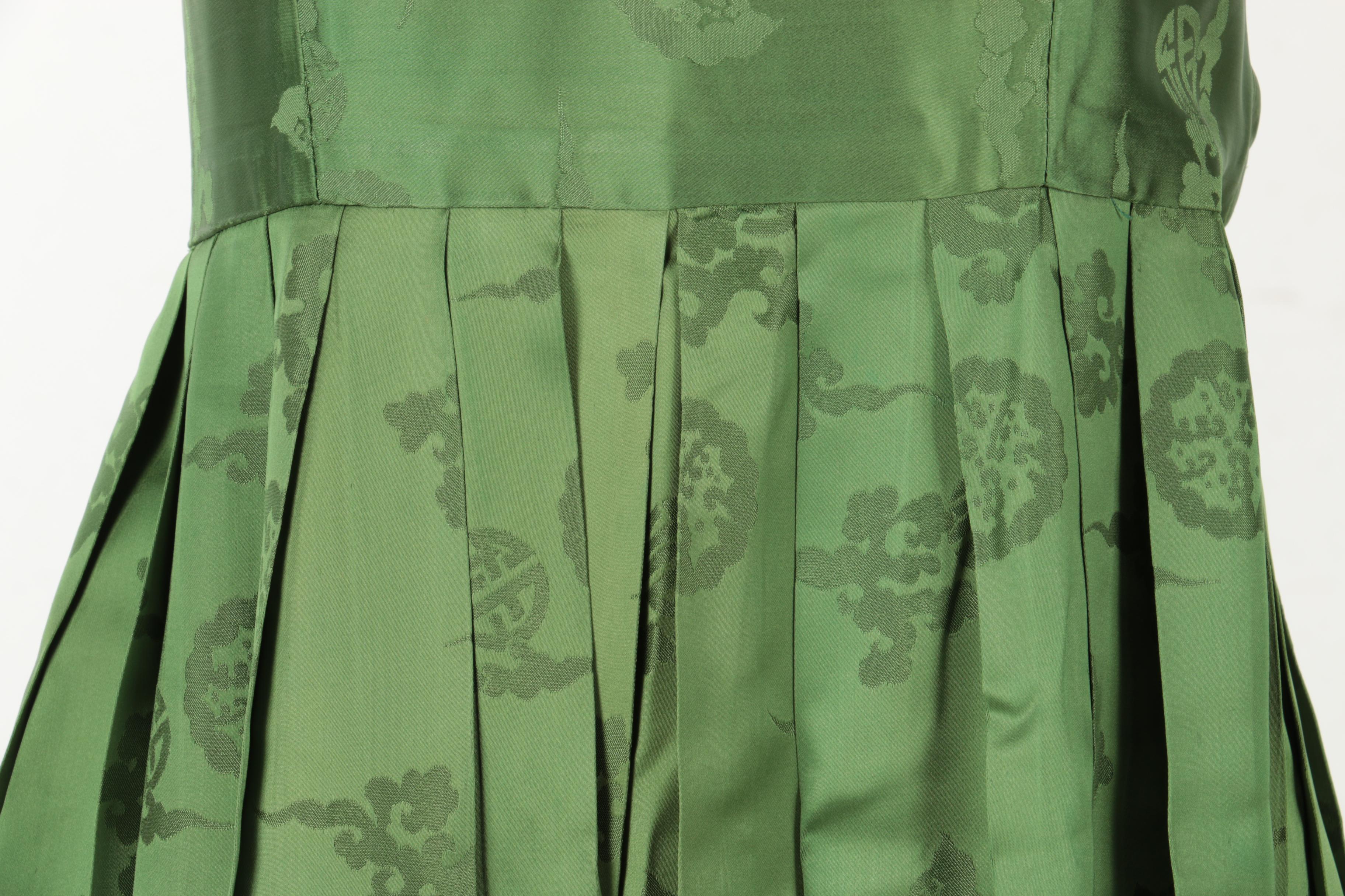 Green Silk Brocade Dress