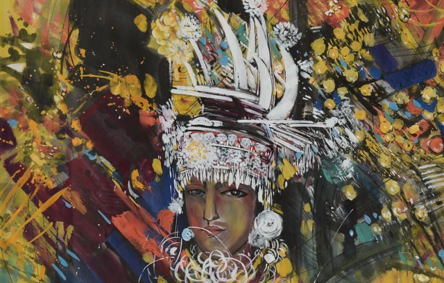 Shi Qi Original Gouache and Ink Painting "Harmony"