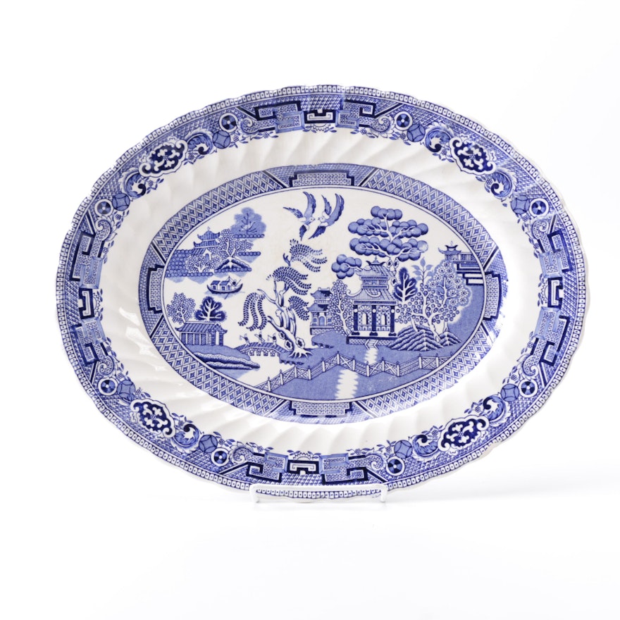 "Old Willow" Oval Serving Plate by Myott Staffordshire