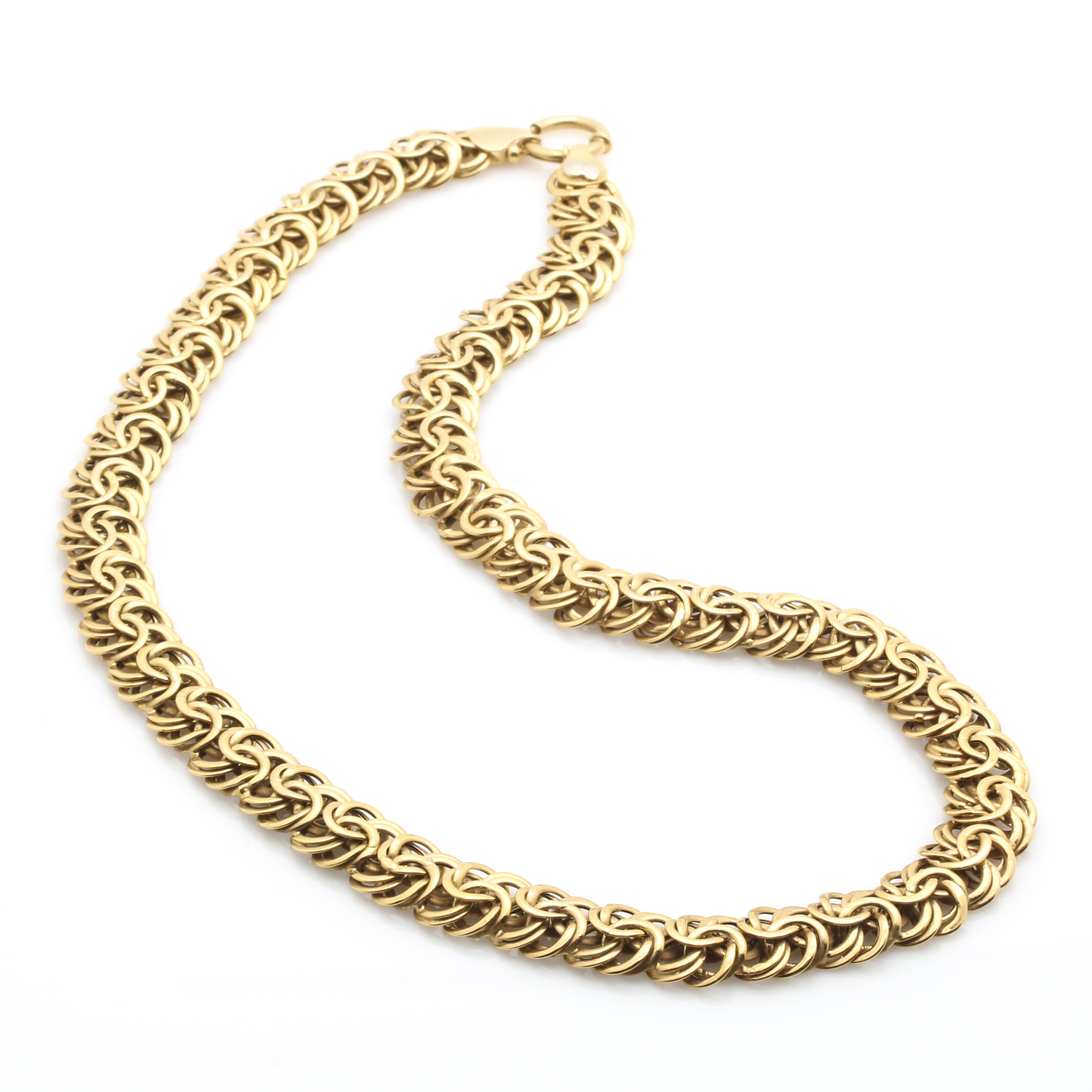 14K Yellow Gold Fancy Link Chain Necklace