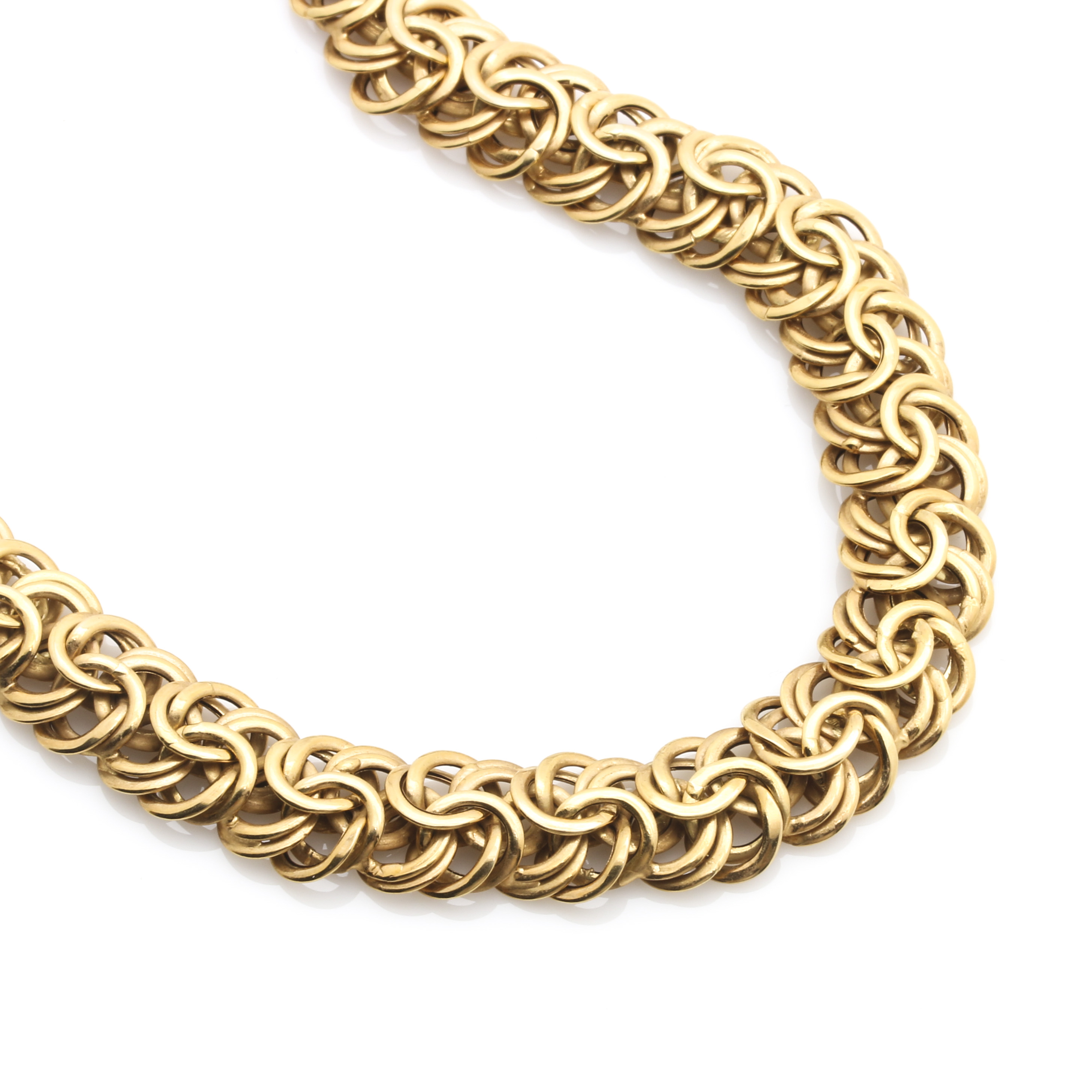 14K Yellow Gold Fancy Link Chain Necklace