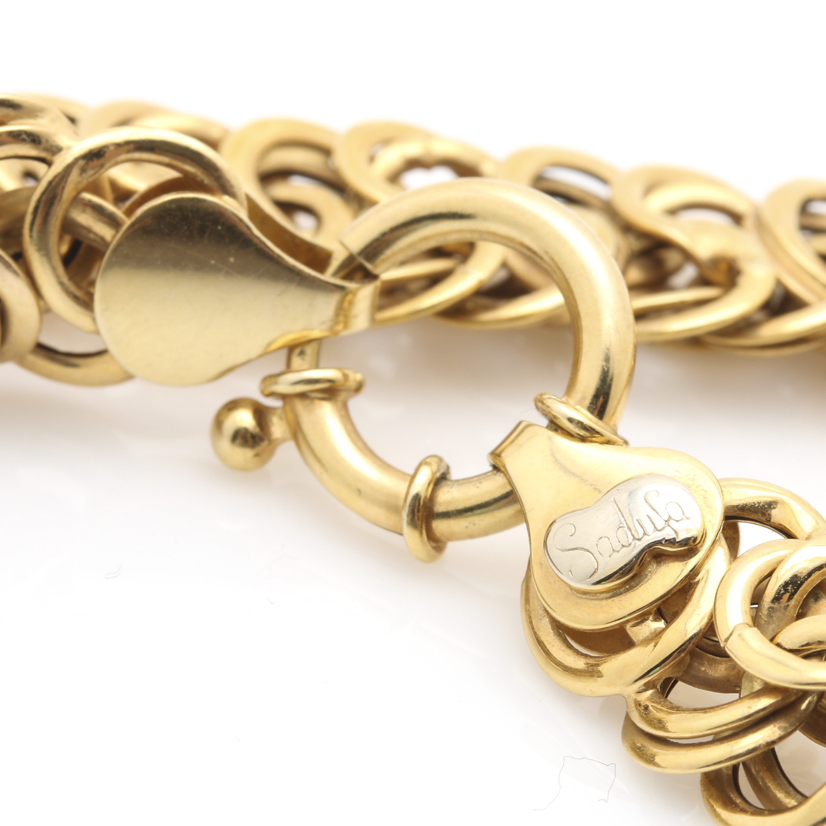 14K Yellow Gold Fancy Link Chain Necklace