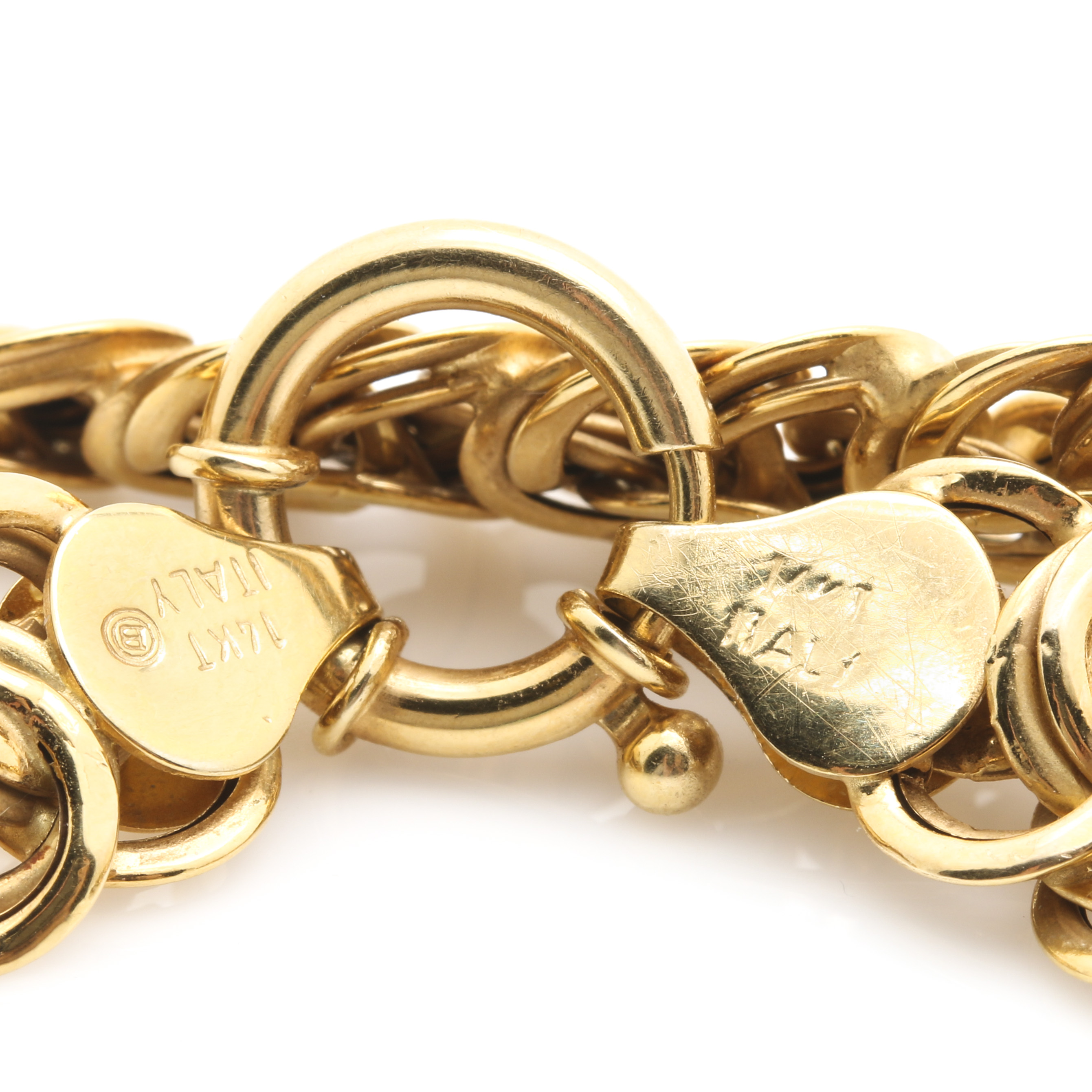 14K Yellow Gold Fancy Link Chain Necklace