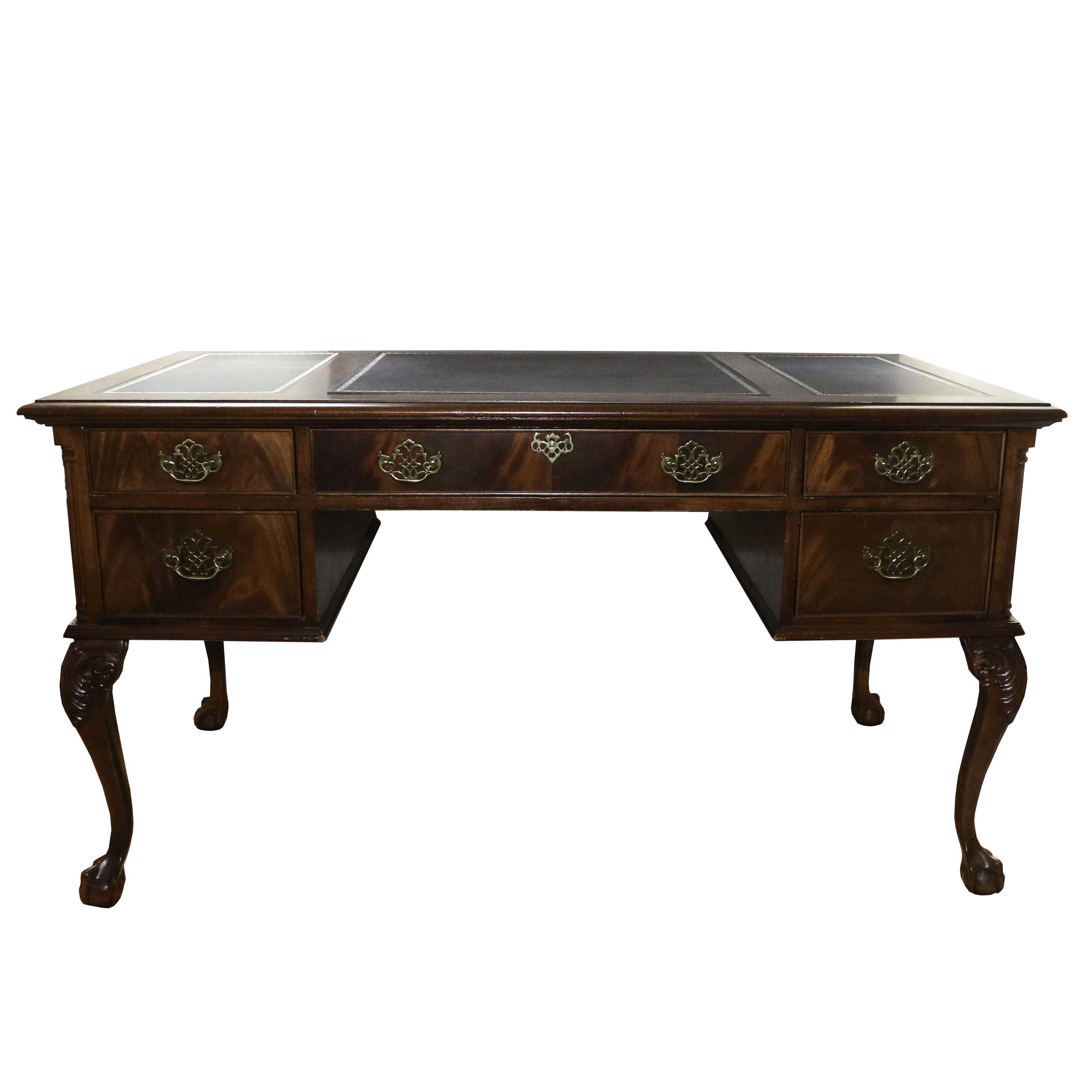 Chippendale Style Mahogany Executive's Desk