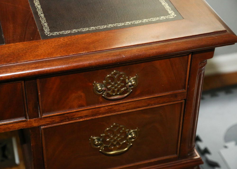 Chippendale Style Mahogany Executive's Desk