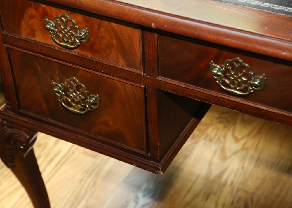 Chippendale Style Mahogany Executive's Desk