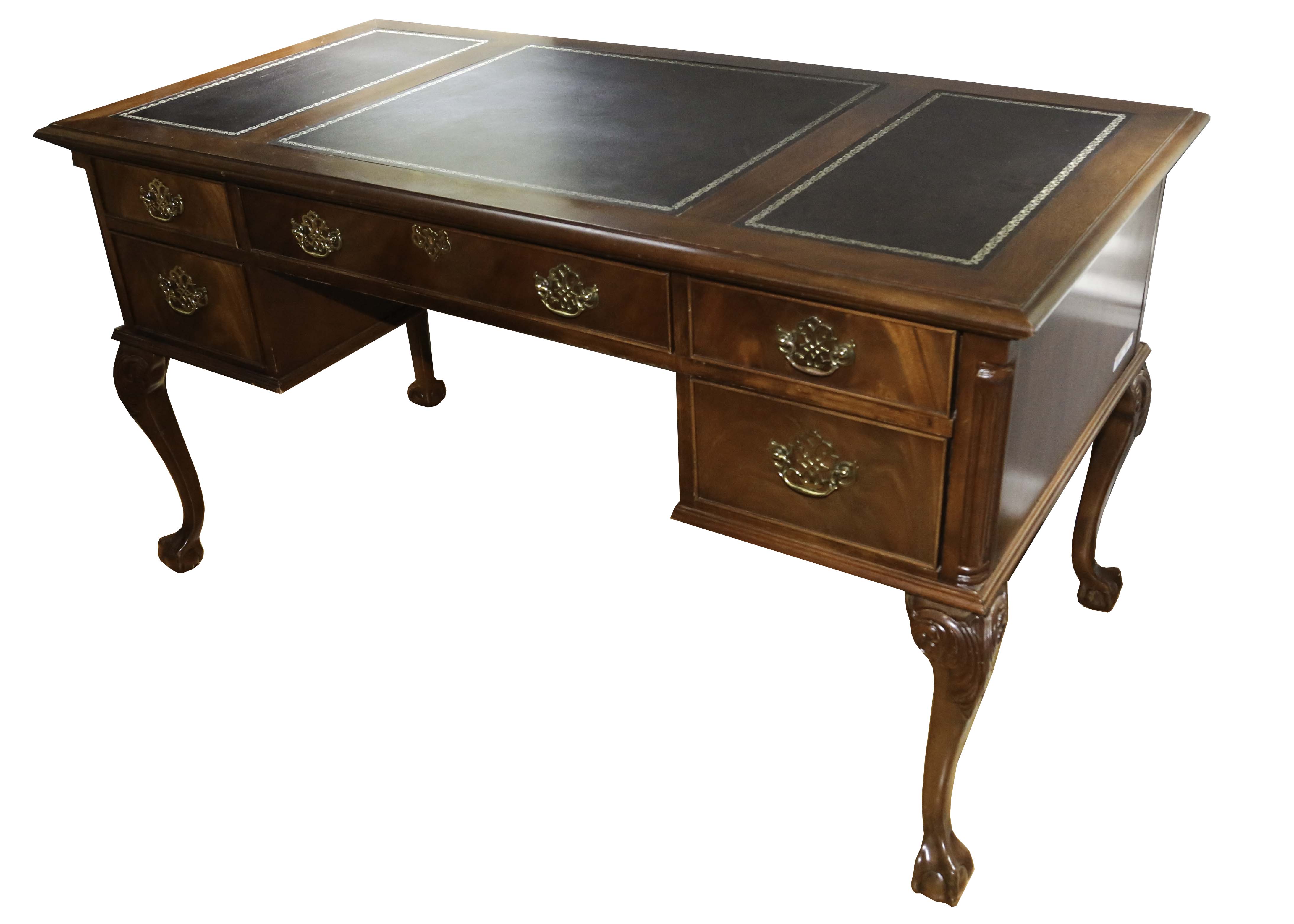Chippendale Style Mahogany Executive's Desk