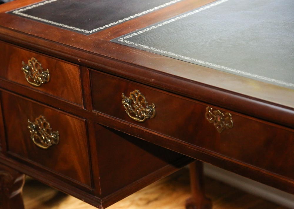 Chippendale Style Mahogany Executive's Desk