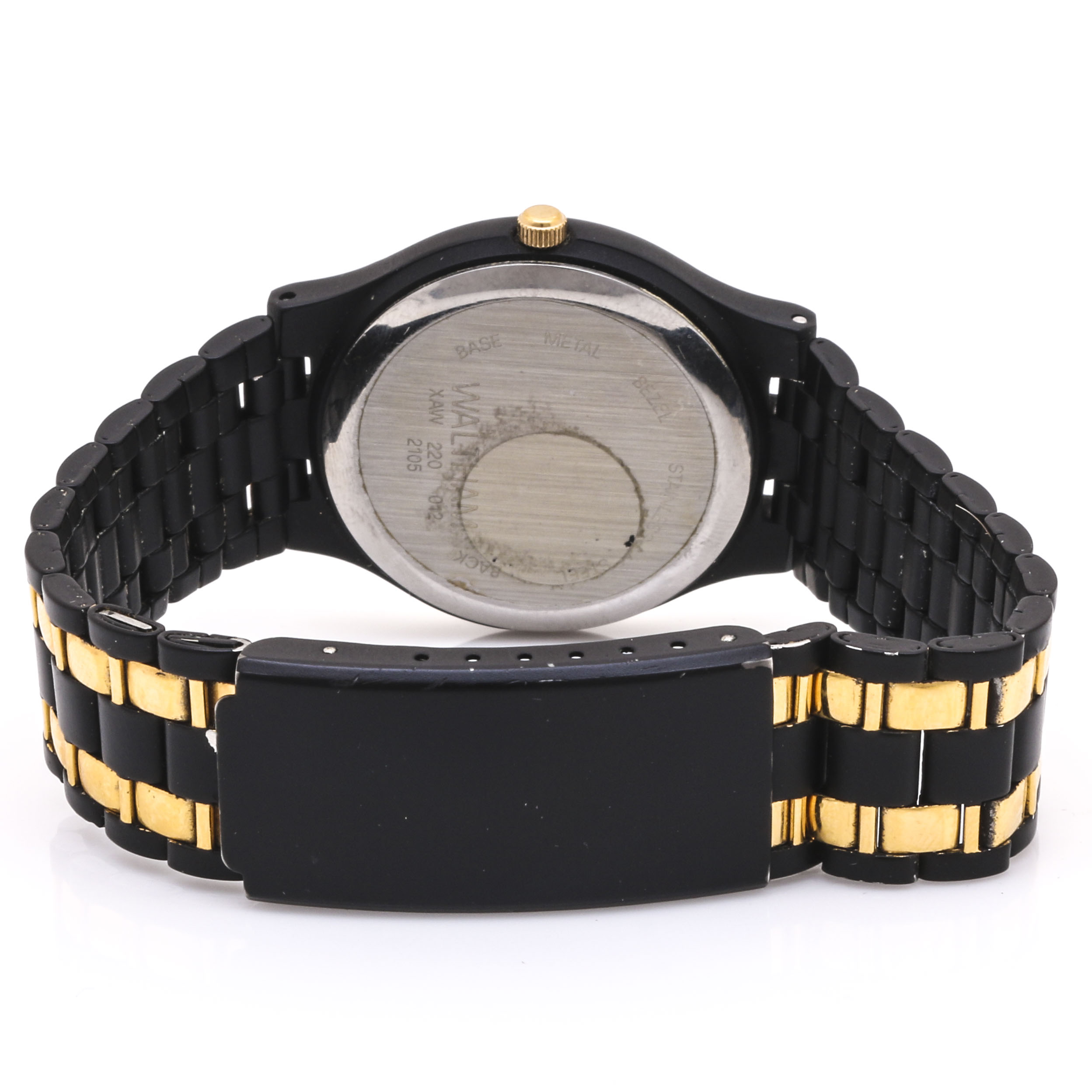 Waltham Diamond Black and Gold Tone Watch