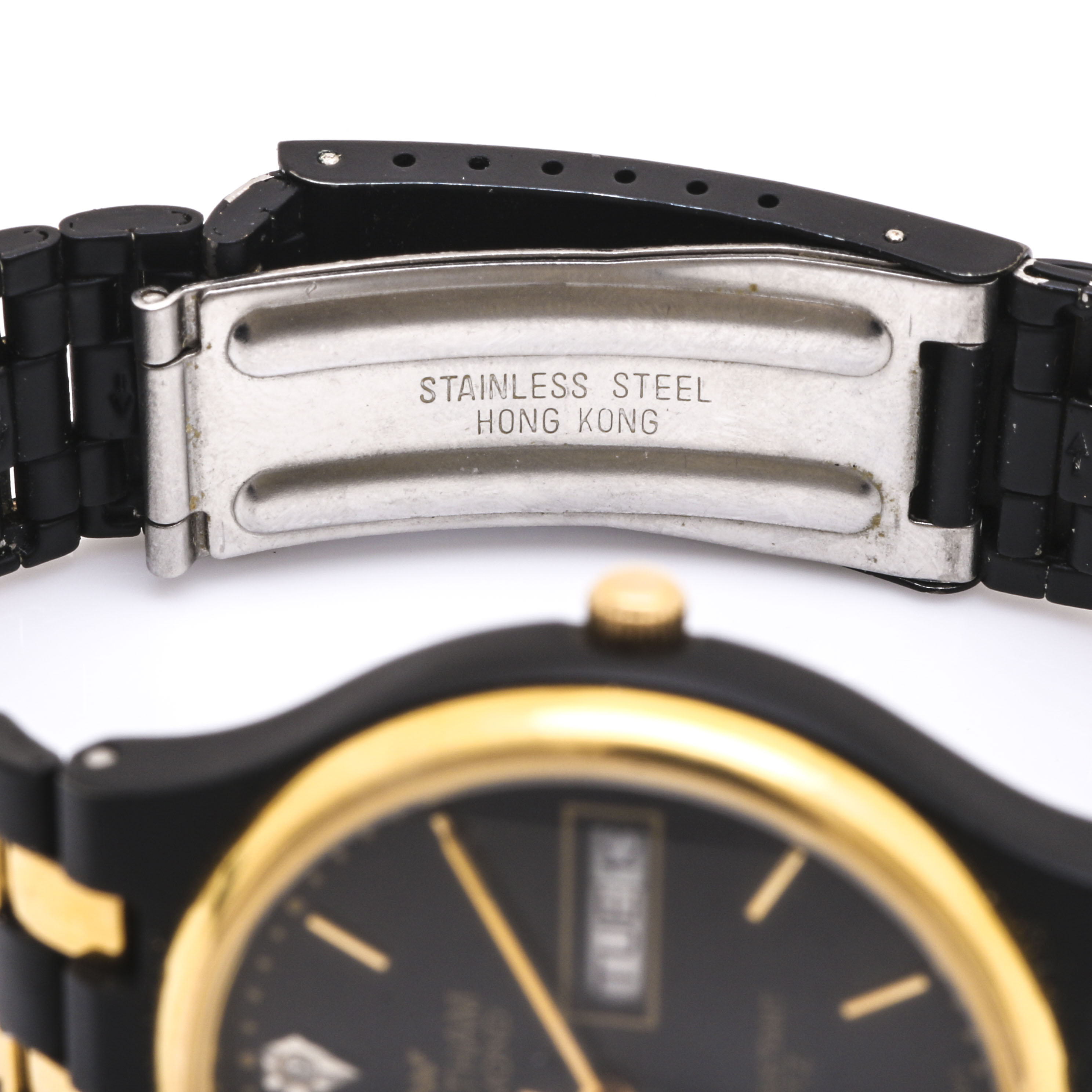 Waltham Diamond Black and Gold Tone Watch