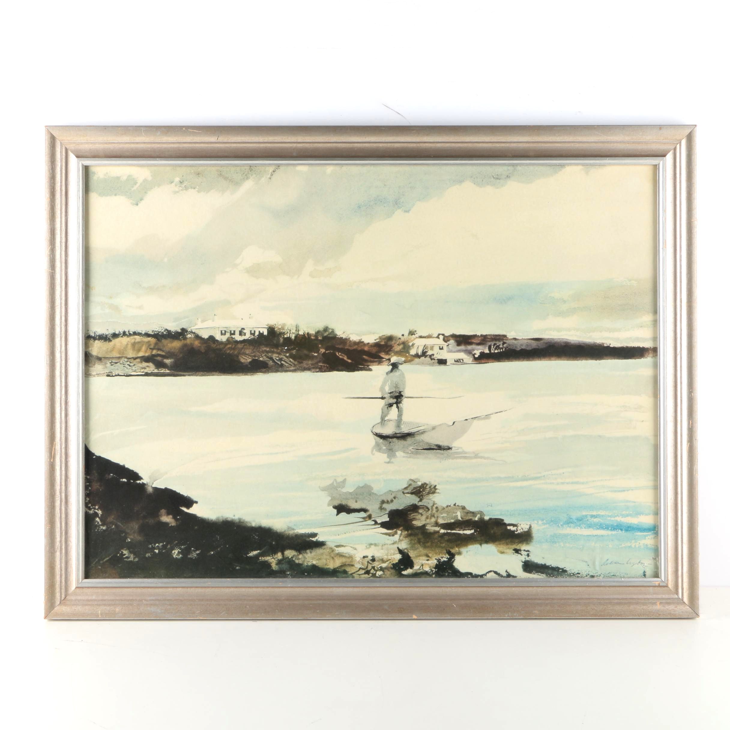 Framed Giclee on Paper after Andrew Wyeth's "Bermuda"