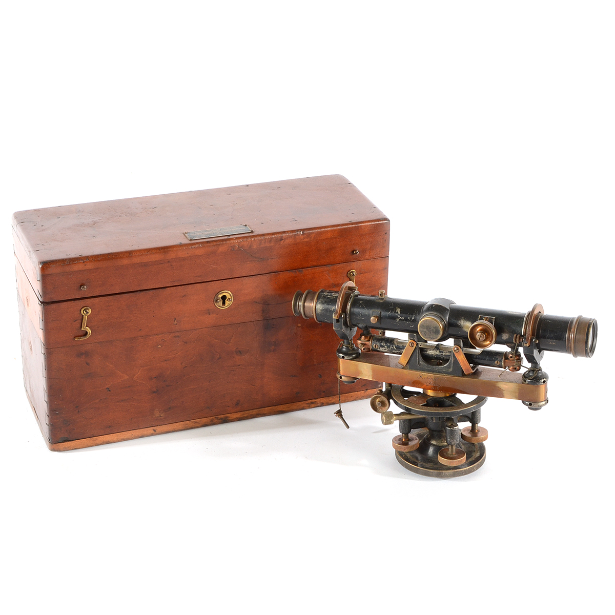 Antique Surveyor's Transit in Wooden Box