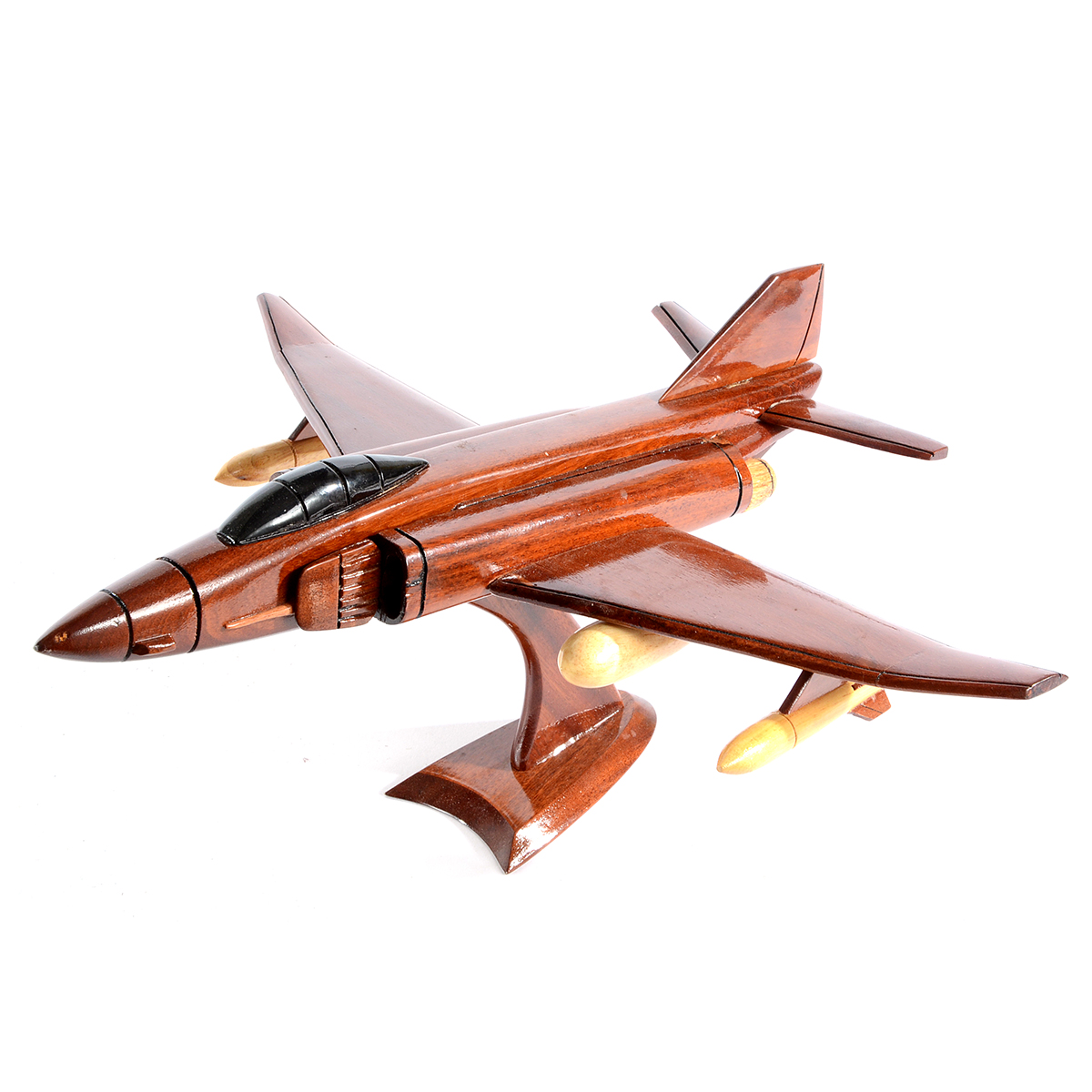 Wooden Panavia "Tornado" Aircraft Model on Stand