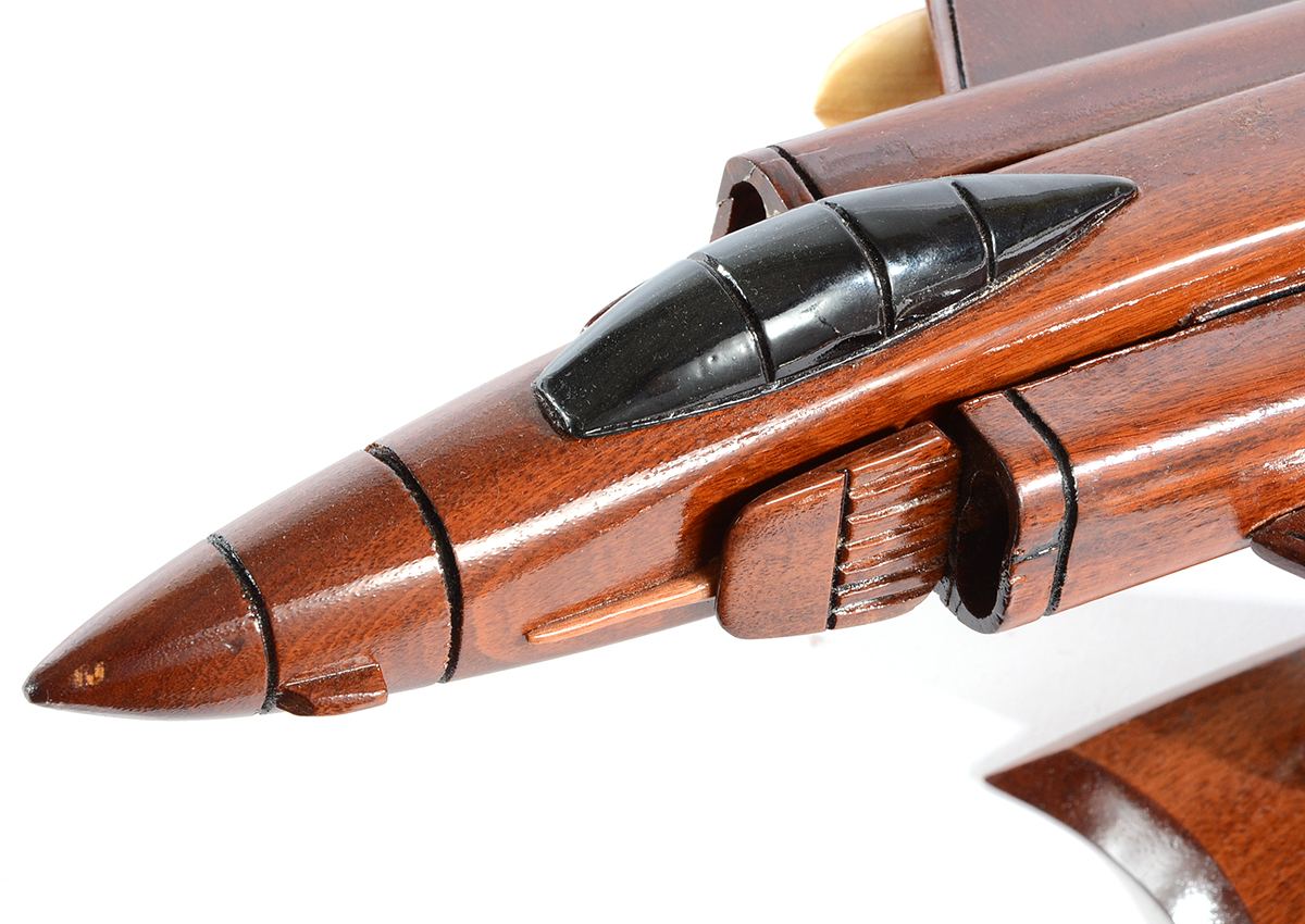 Wooden Panavia "Tornado" Aircraft Model on Stand