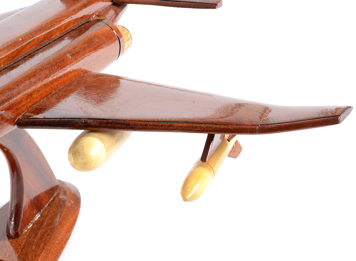 Wooden Panavia "Tornado" Aircraft Model on Stand