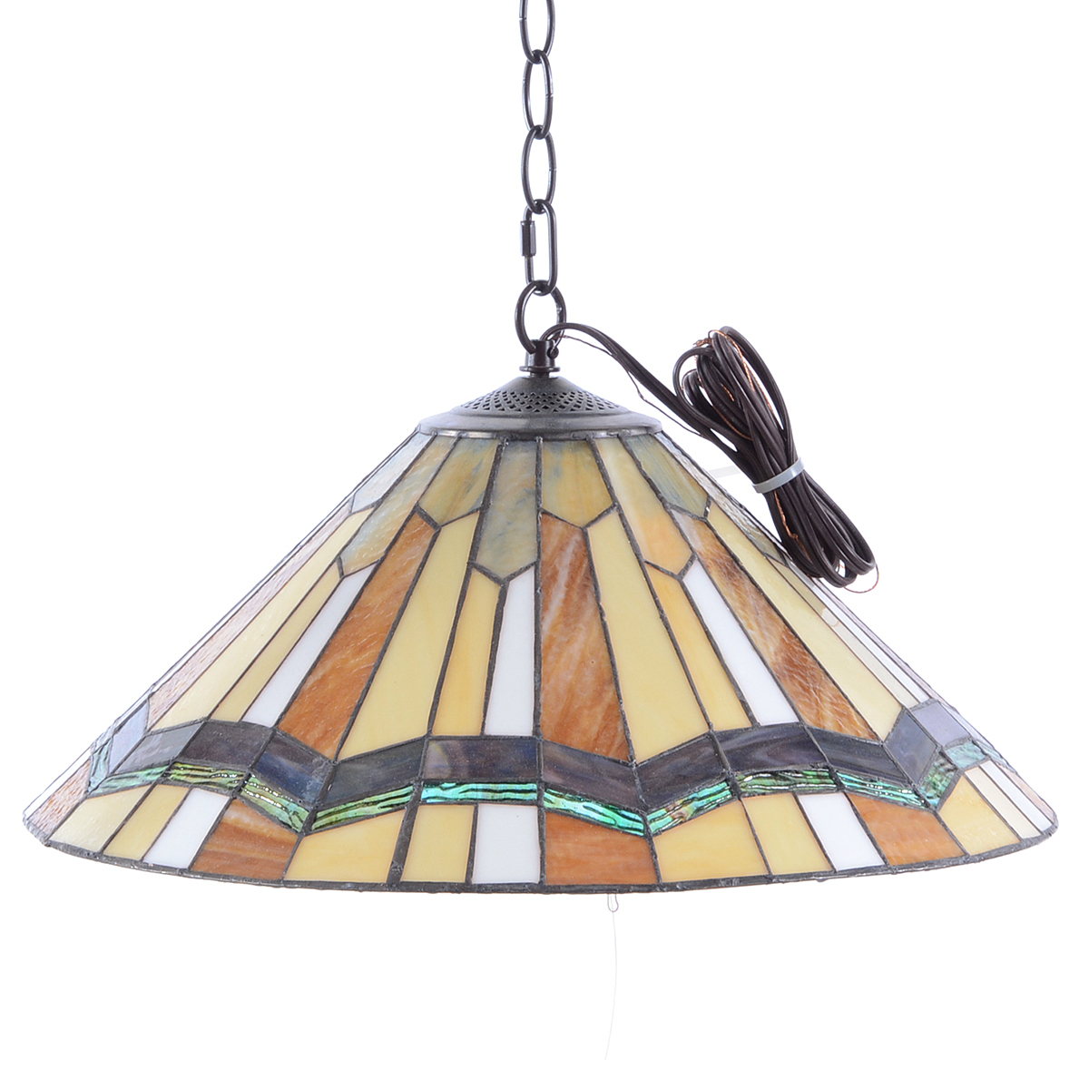 Contemporary Slag Glass Hanging Lamp