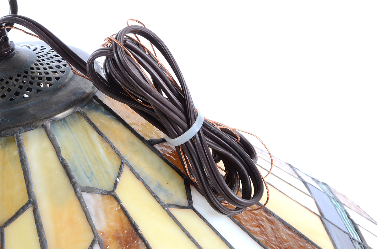 Contemporary Slag Glass Hanging Lamp