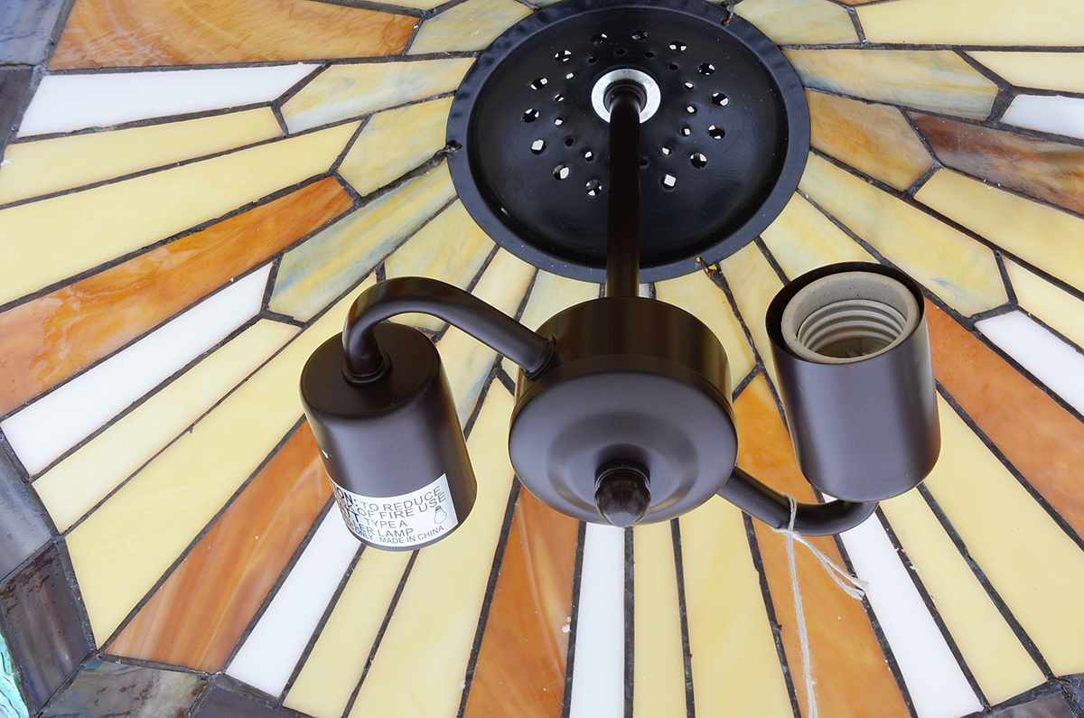 Contemporary Slag Glass Hanging Lamp