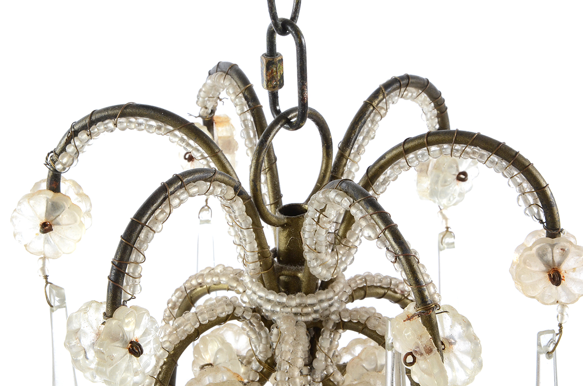 Three-Arm Candle Chandelier With Prisms