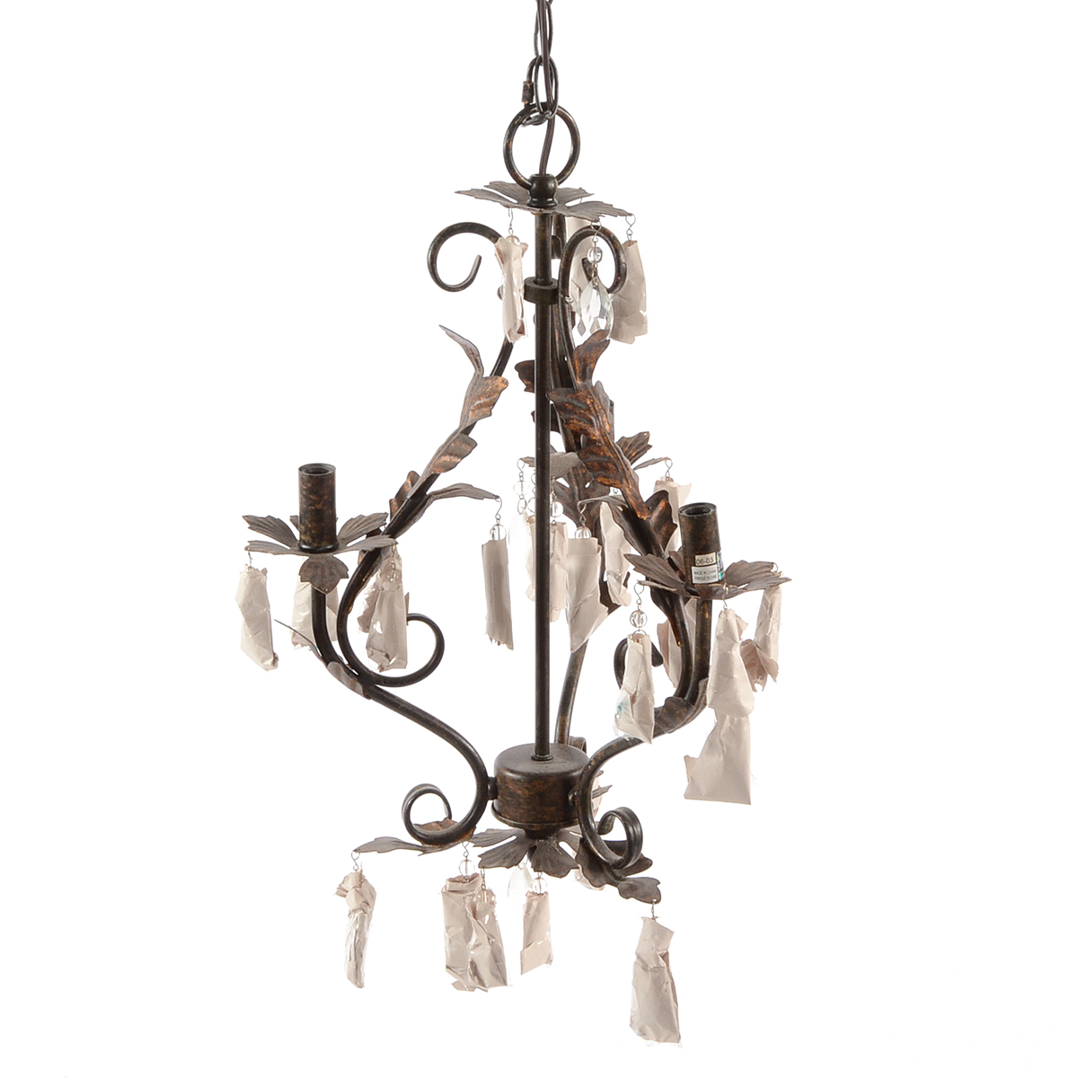 Three-Arm Bronze Tone Chandelier