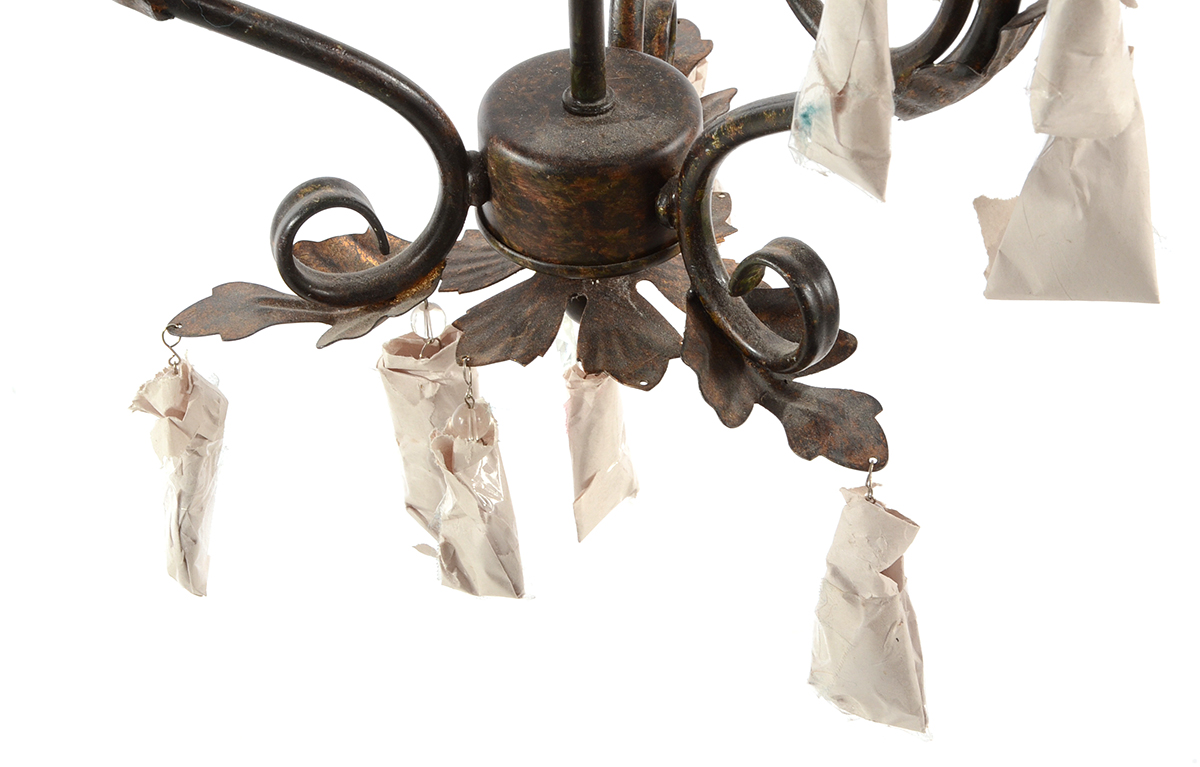 Three-Arm Bronze Tone Chandelier