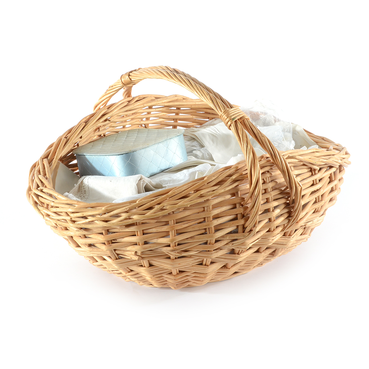 Vintage Assorted Table Linens in Basket