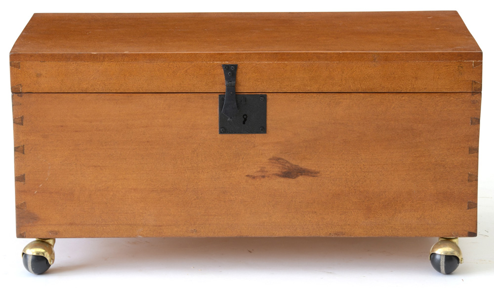 Solid Pine Wood Storage Chest on Wheels