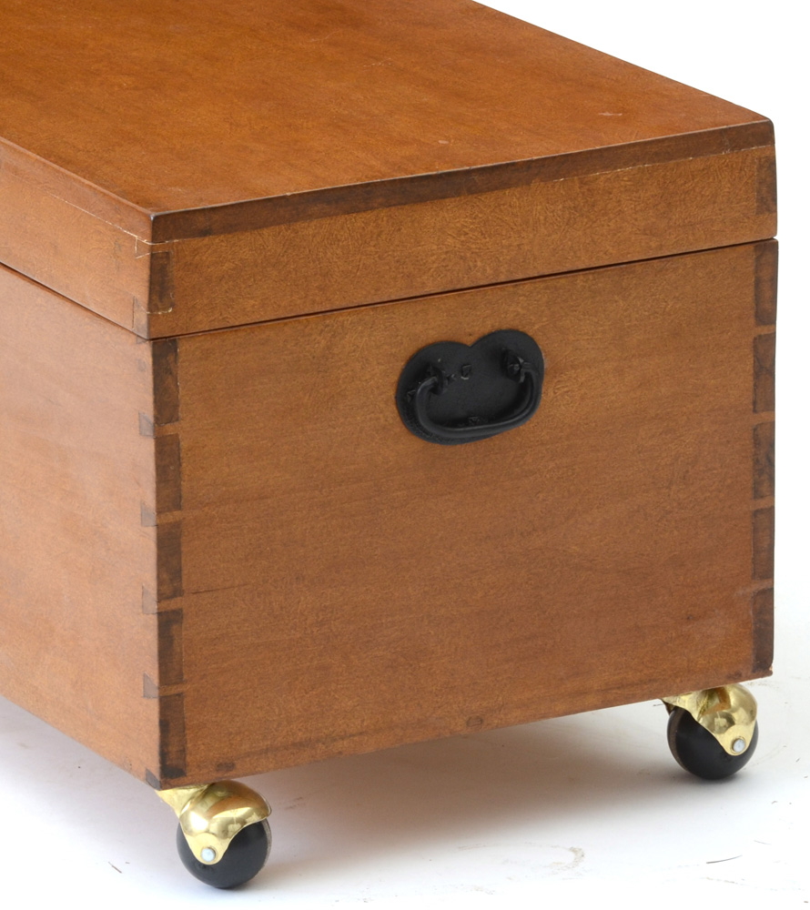 Solid Pine Wood Storage Chest on Wheels