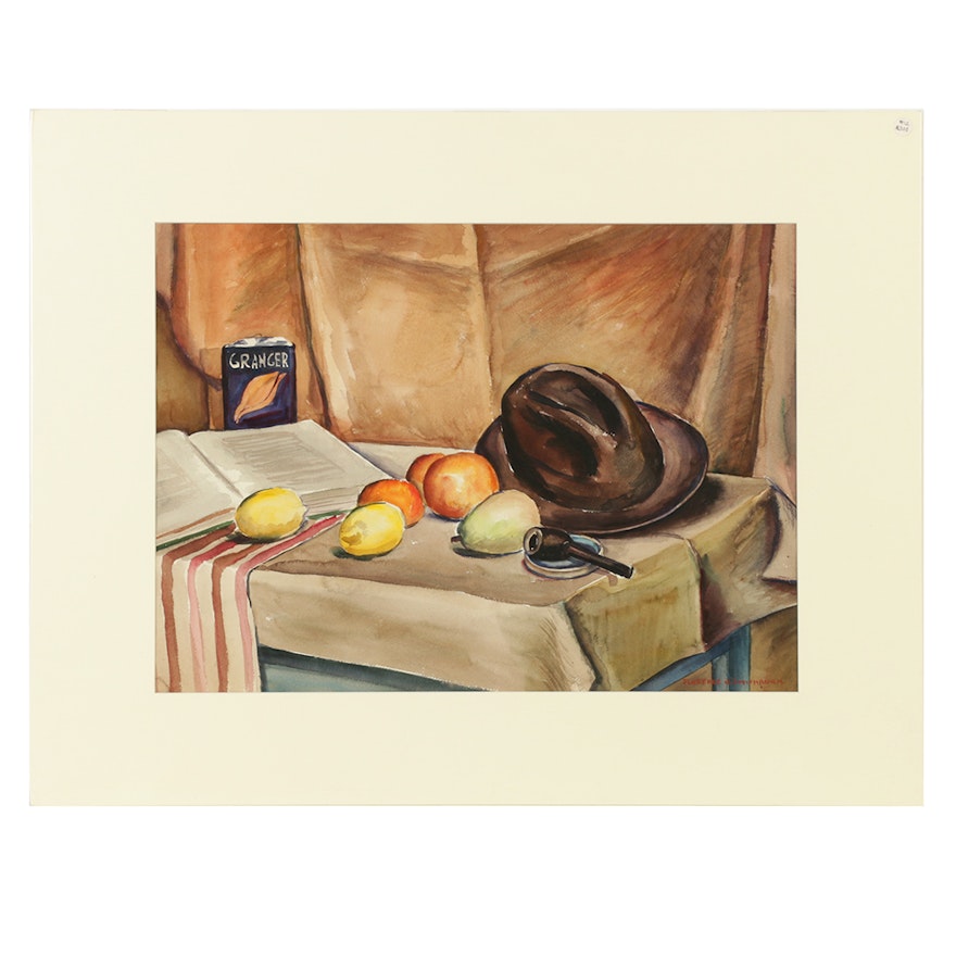 Florence Bartley Smithburn Watercolor Painting on Paper Still Life