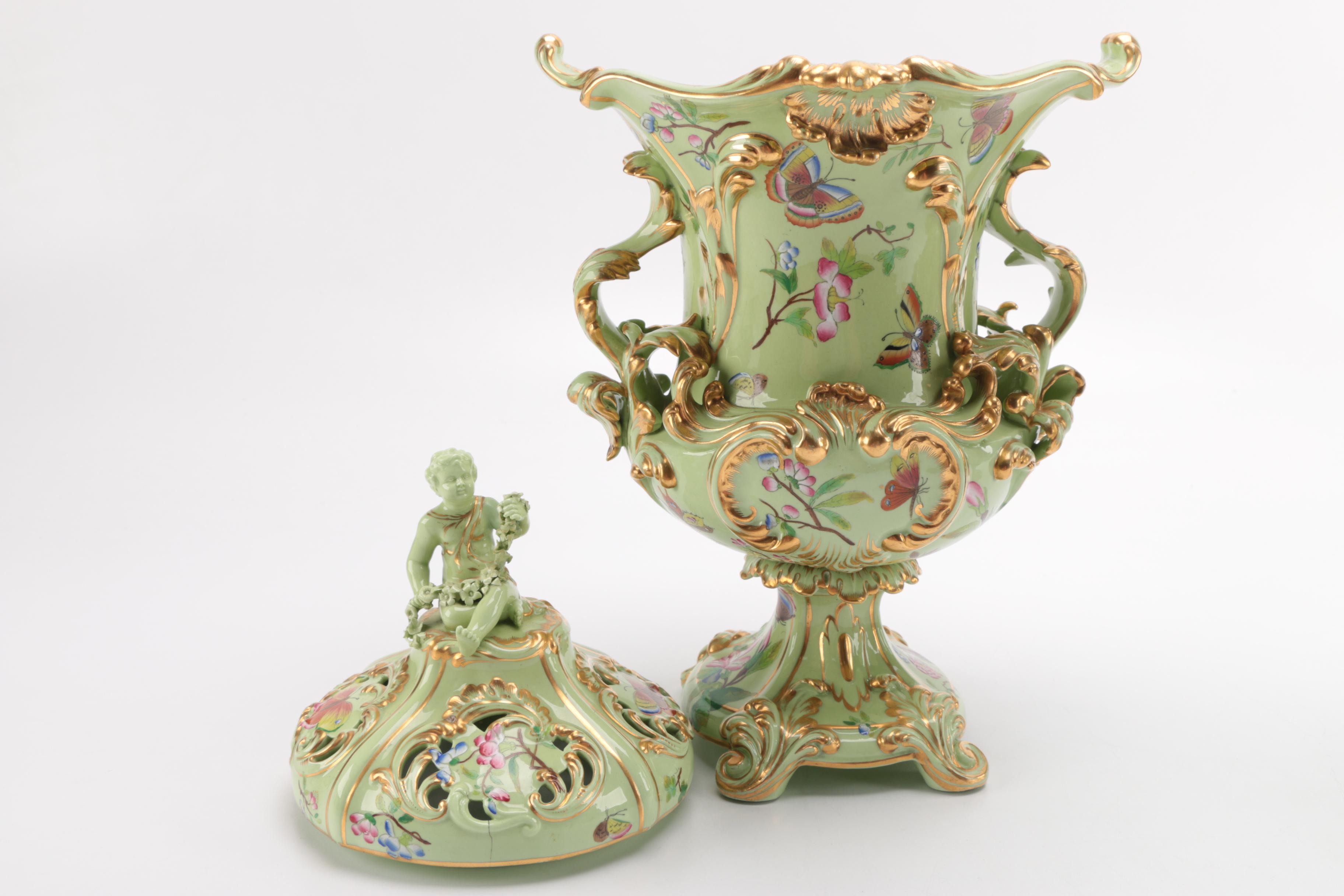 Hand Painted Porcelain Urns
