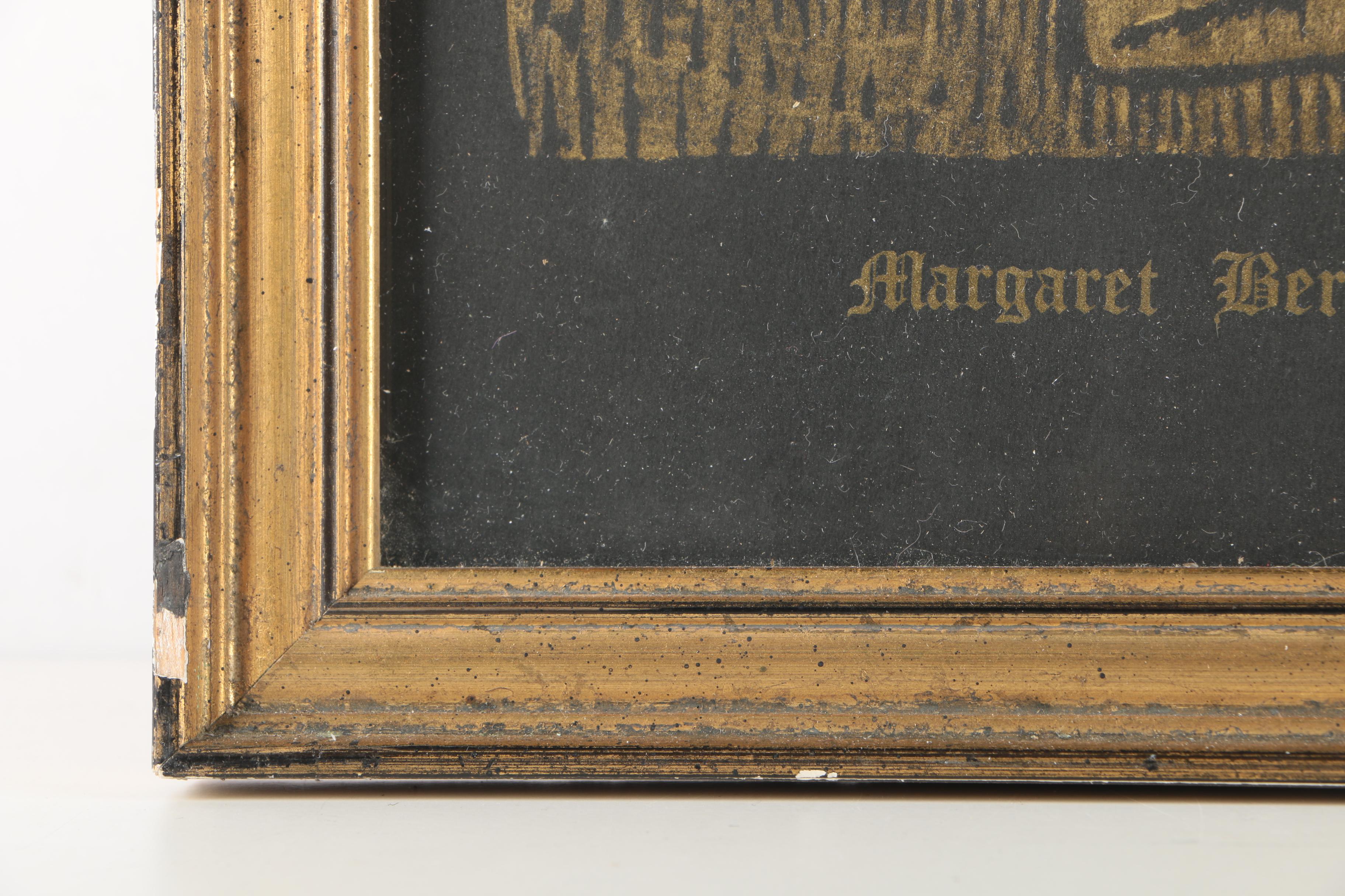 Woodblock After Original Tomb Rubbing "Margaret Bernard Peyton, Isleham, Cambrdigeshire - 1484"