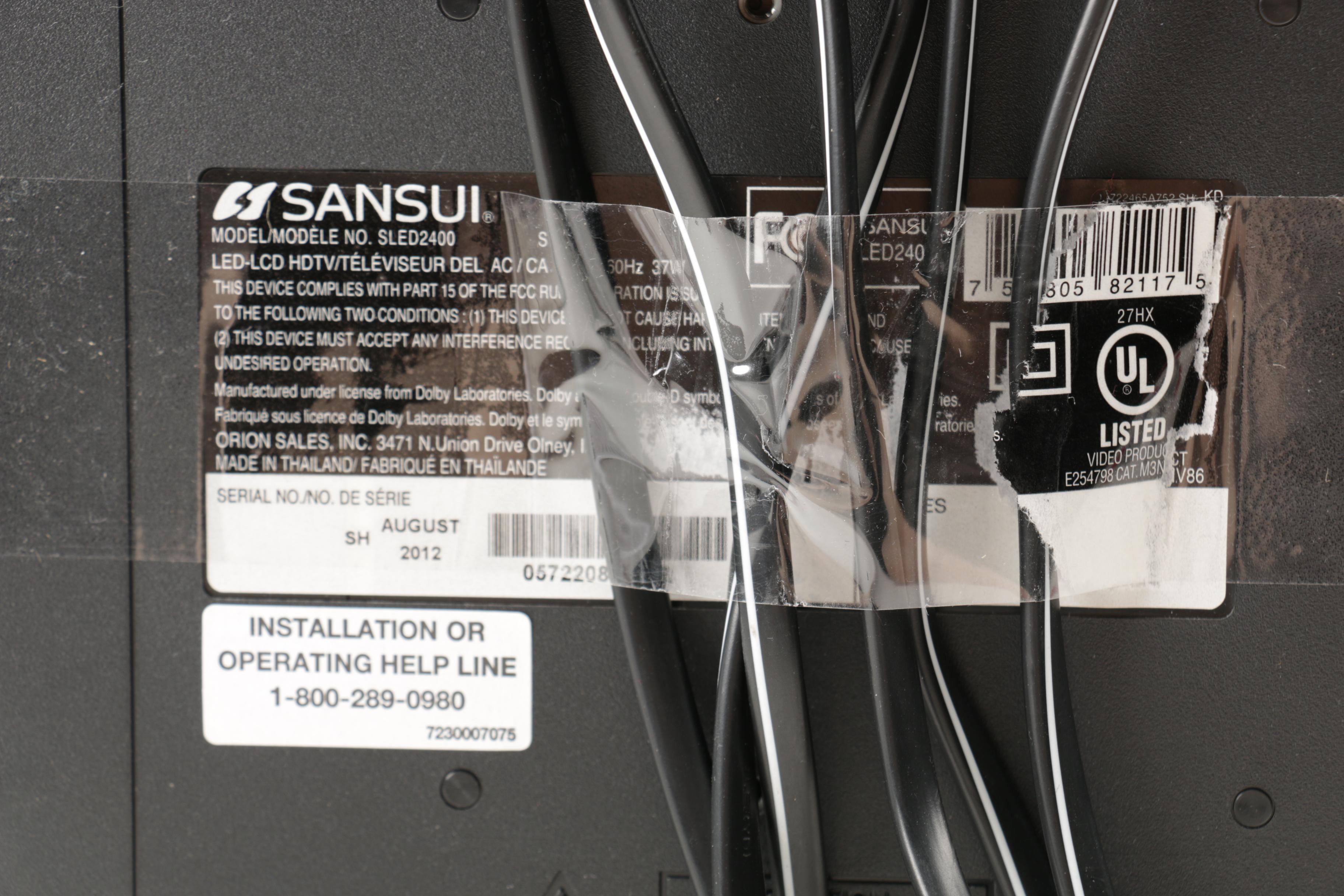 Sansui 24" Flat Screen Television